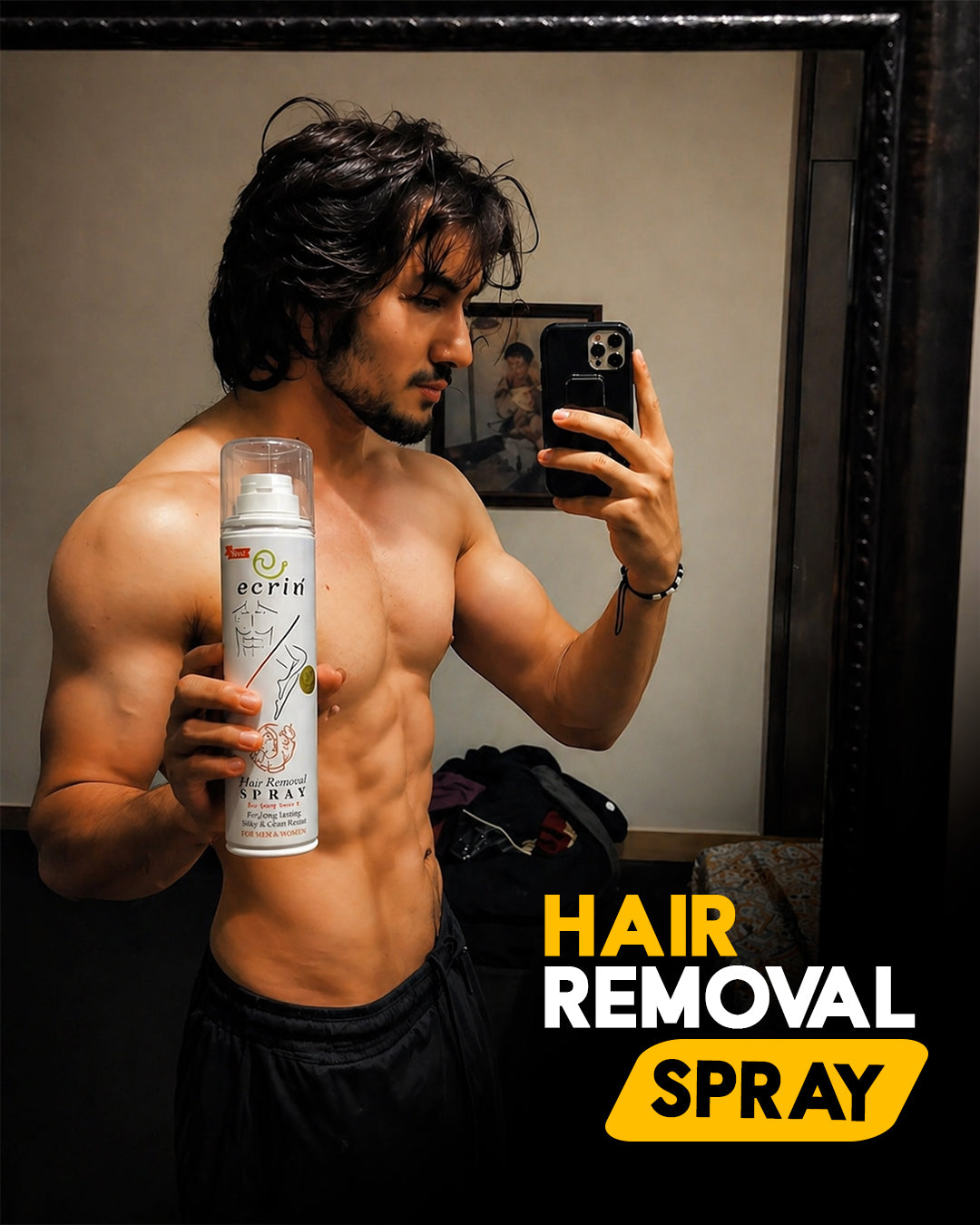 New Ecrin Hair Removal Foaming Spray - Advance Formula with Refreshing Fragrance (200ml) (FREE GIFTπ INCLUDED)